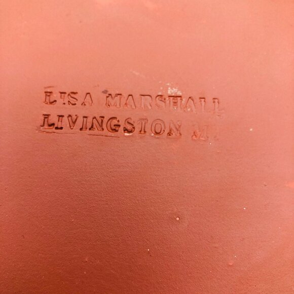 Lisa Marshall Studio Pottery Plate Trout Design Signed Handmade Ceramic Art 8 in - Picture 6 of 7